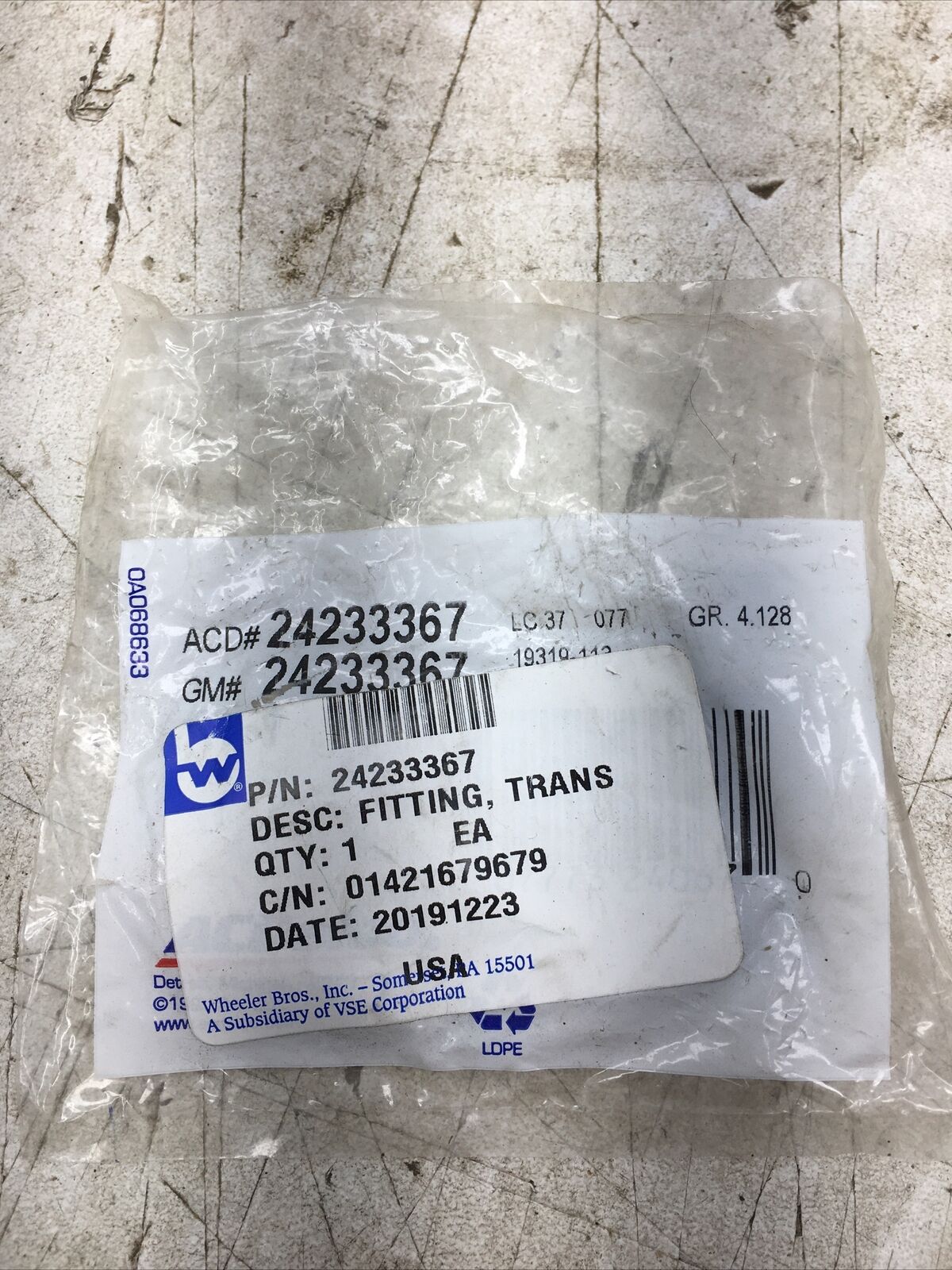 ACDelco Automatic Transmission Fluid Cooler End Fitting (New Old Stock)