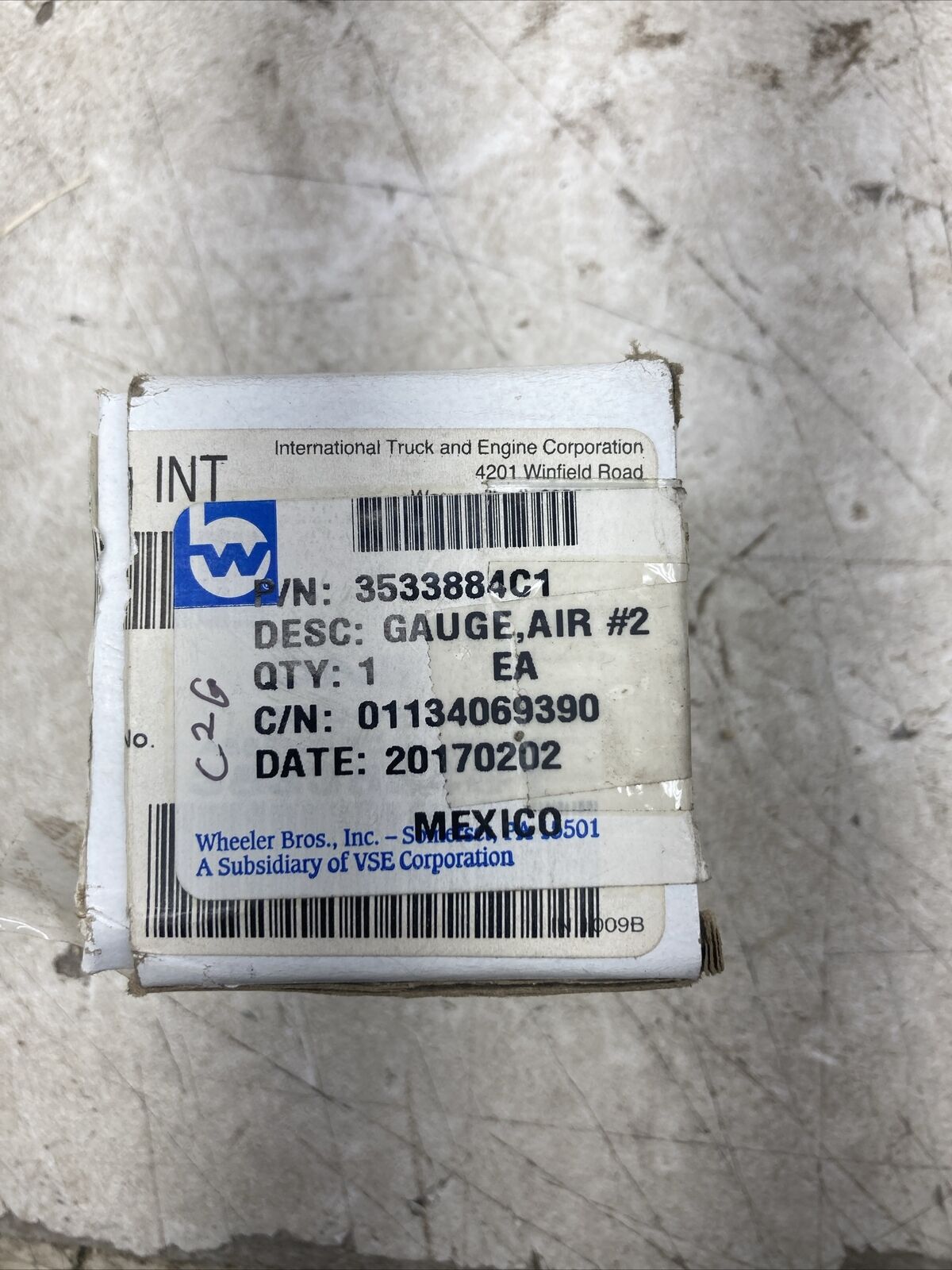 Genuine Navistar International Electronic Air Gauge 3533884C1 (New Old Stock)