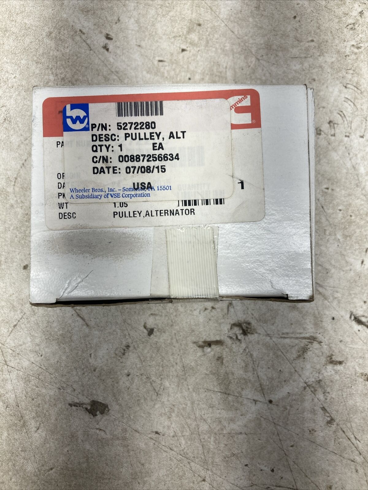 Genuine Cummins Alternator Pulley 5272280 (New Old Stock)