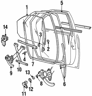 Regulator Assy (Front Door Window) L.H. Manual And 23201 F88Z-1623201-AA