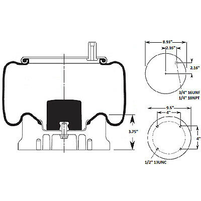 Air Spring - Rolling Lobe "Eyre Bag" - Used On Hendrickson Suspensions 3827-9270