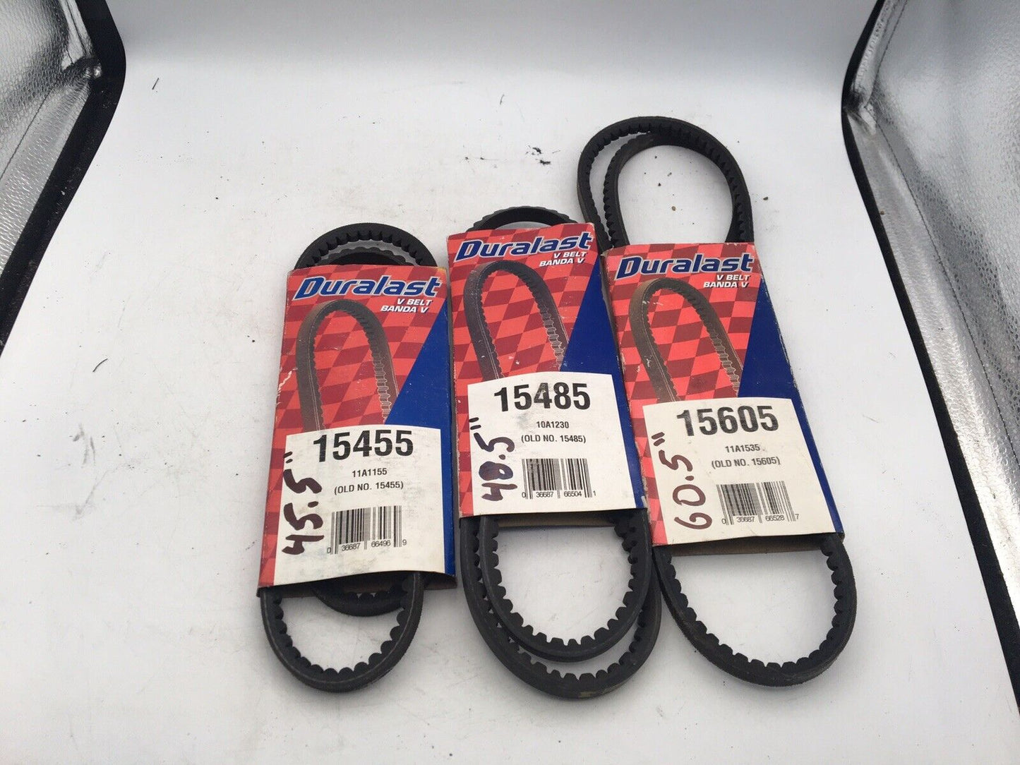 3 Duralast Belts #15455 #15485 #15605