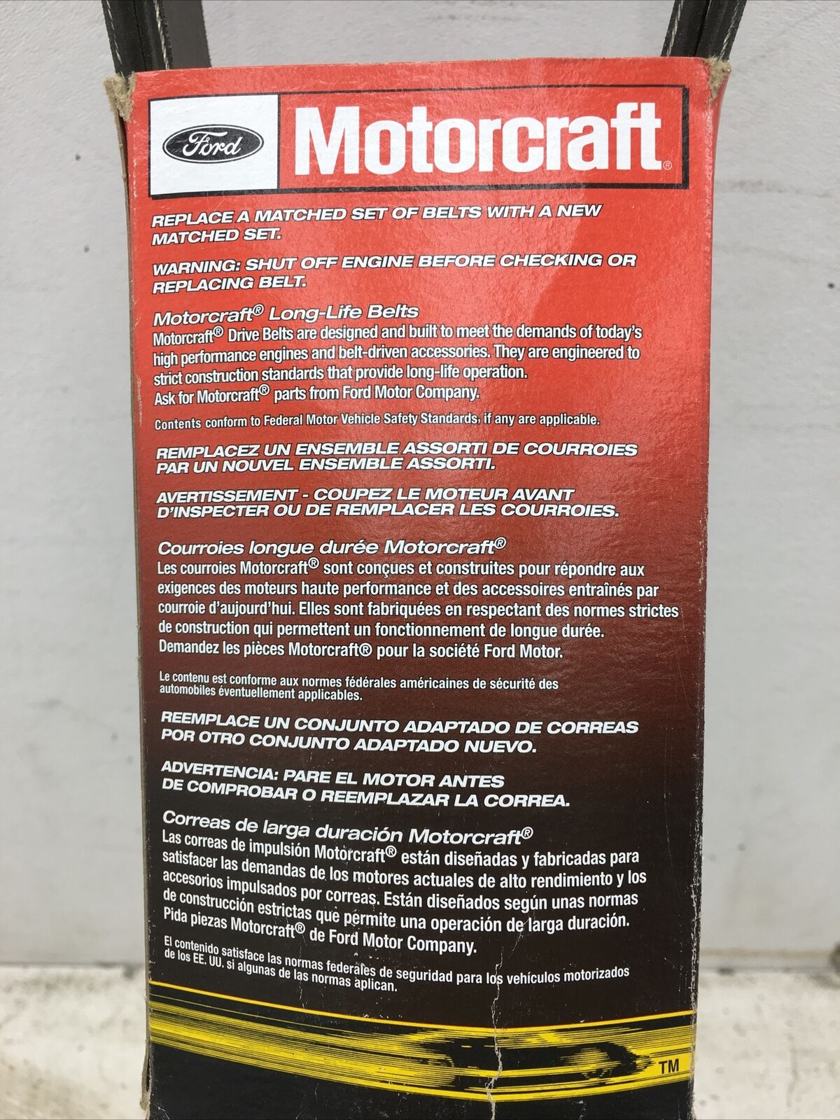 Ford Motorcraft Drive Belt JK6-867 (New Old Stock)