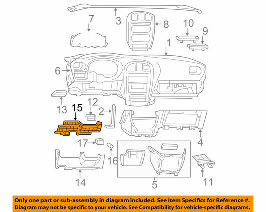 01-04 Caravan Voyager OEM Instrument Panel Dash Column Cover Plate 5009004AA