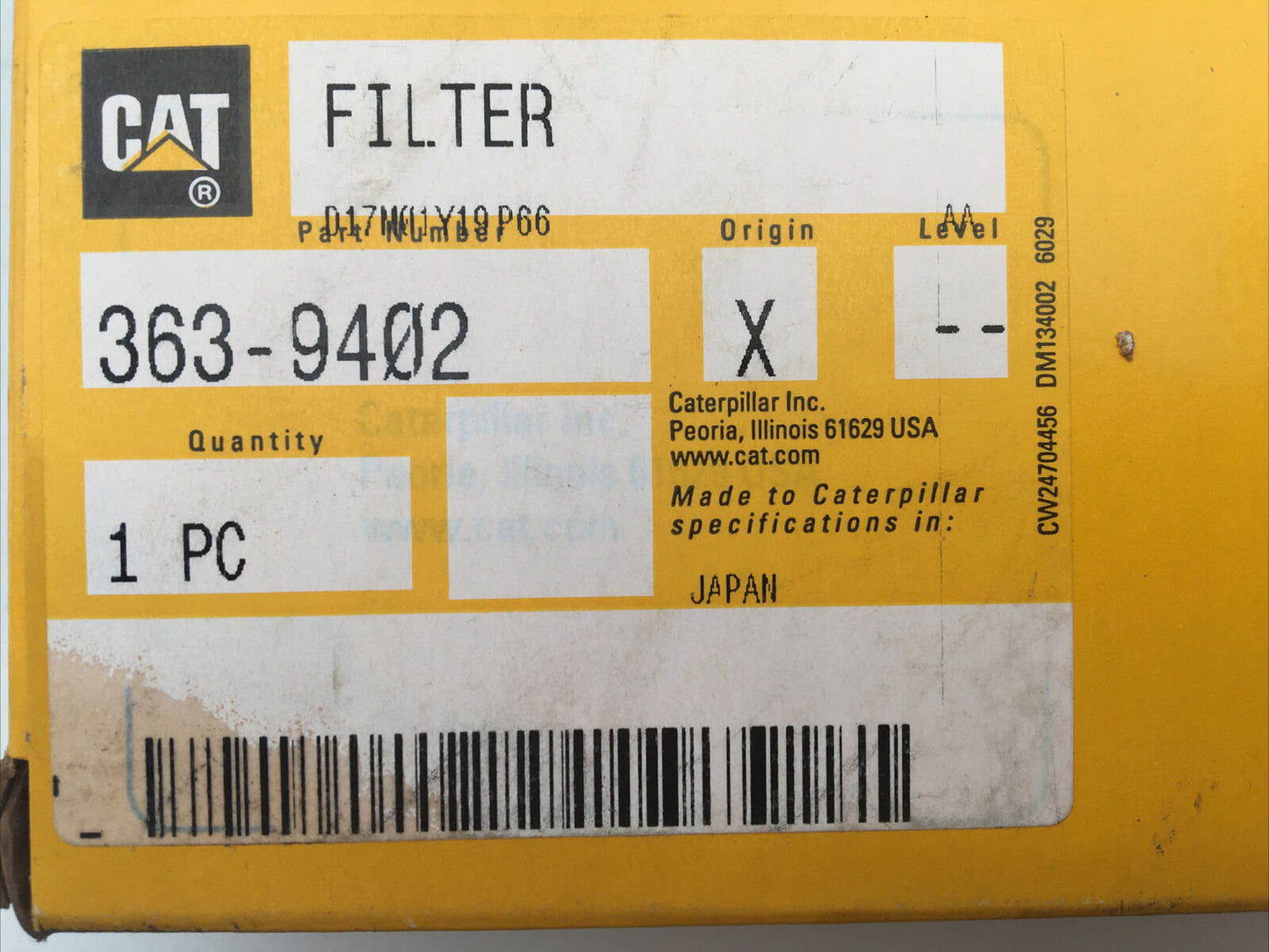 *** Genuine CAT 363-9402 Cabin Air Filter 3639402 ***