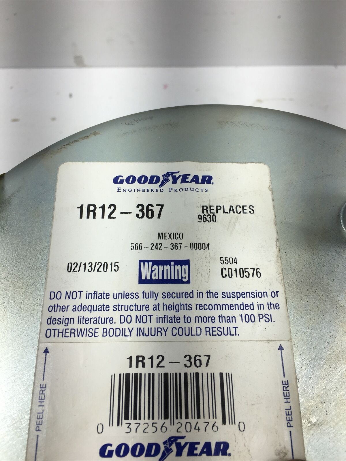 *** Genuine Goodyear Air Spring 1R12-367 (New Old Stock) ***