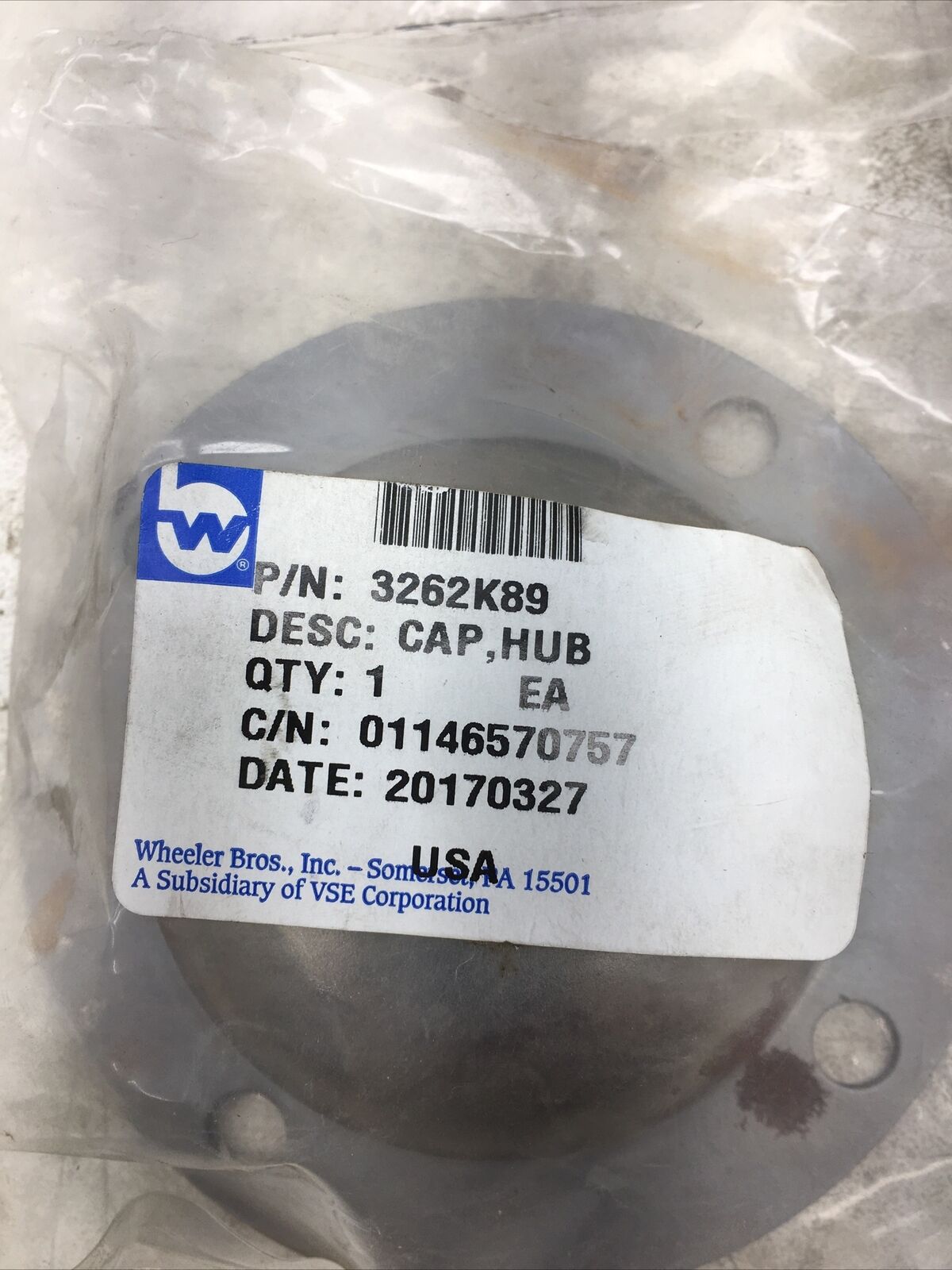 Meritor Genuine Hub Cap 3262K89 (New Old Stock)