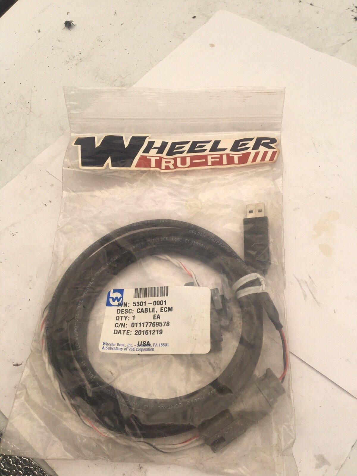 *** ECM Cable 5301-0001 Fits Grumman LLV Transport Truck - NOS ***