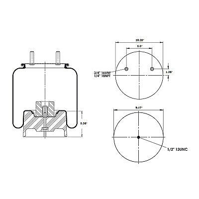 3827-8713 Air Spring Rolling Lobe "ERYE BAG" Hendrickson Suspensions S22948