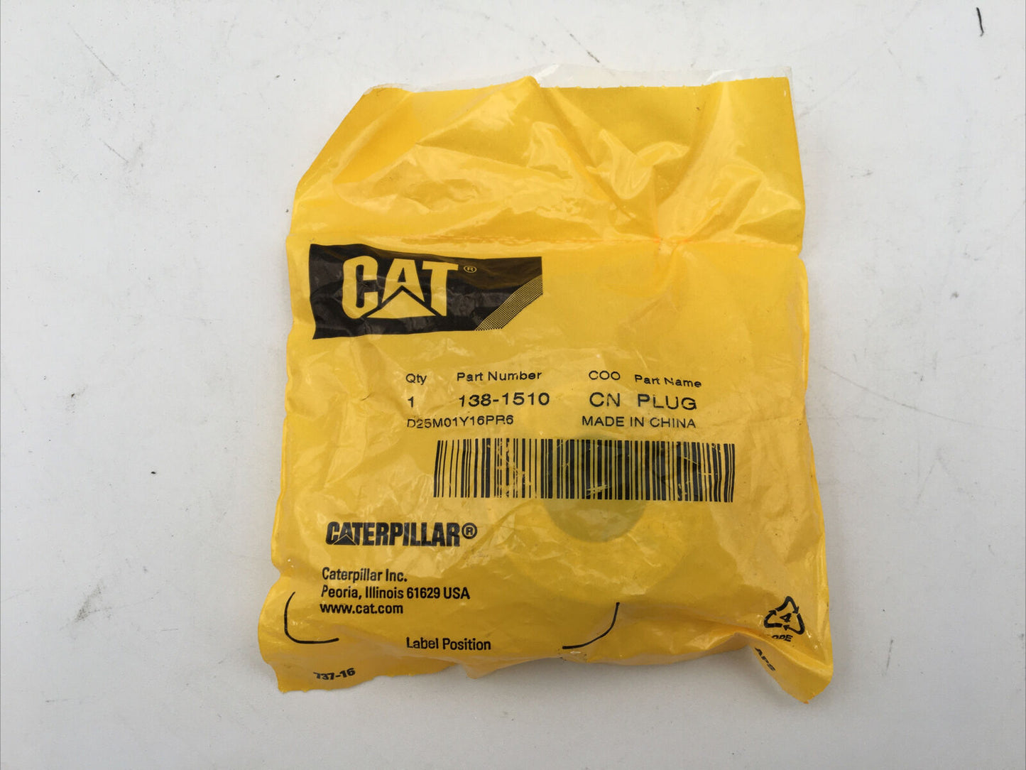 *** Genuine CAT 138-1510 Caterpillar Plug ***