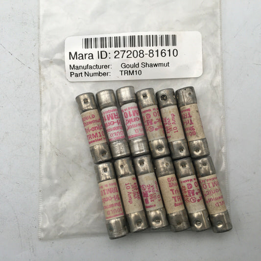 *** Lot Of 12 Gould Shawmut Ferraz Tri-onic  TRM10 Fuses - NOS ***