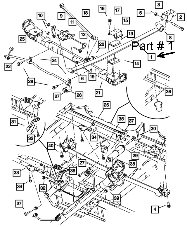 2003-2007 Caravan Voyager Town & Country Rear Leaf Spring Mopar 5006285AB