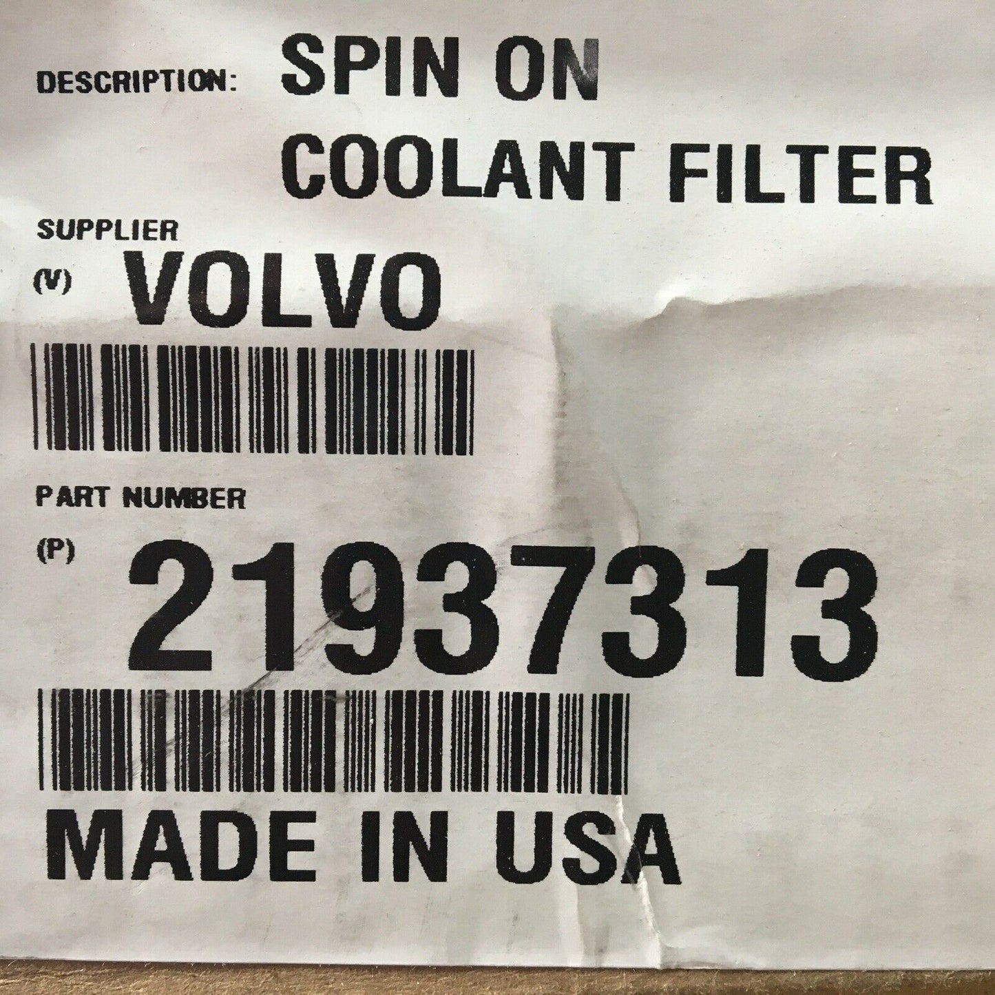 *** Genuine VOLVO 21937313 Coolant Filter ***